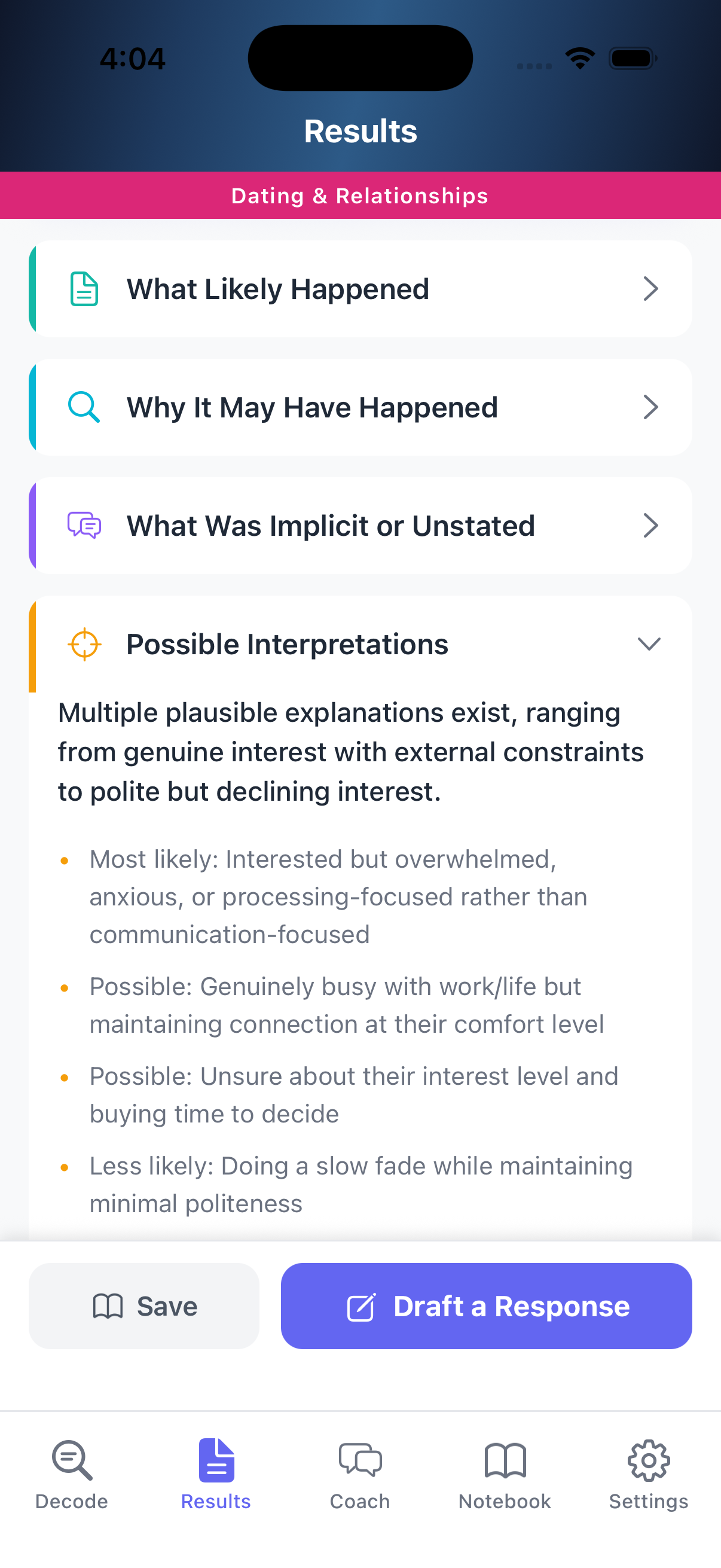 Dating mode screenshot 6