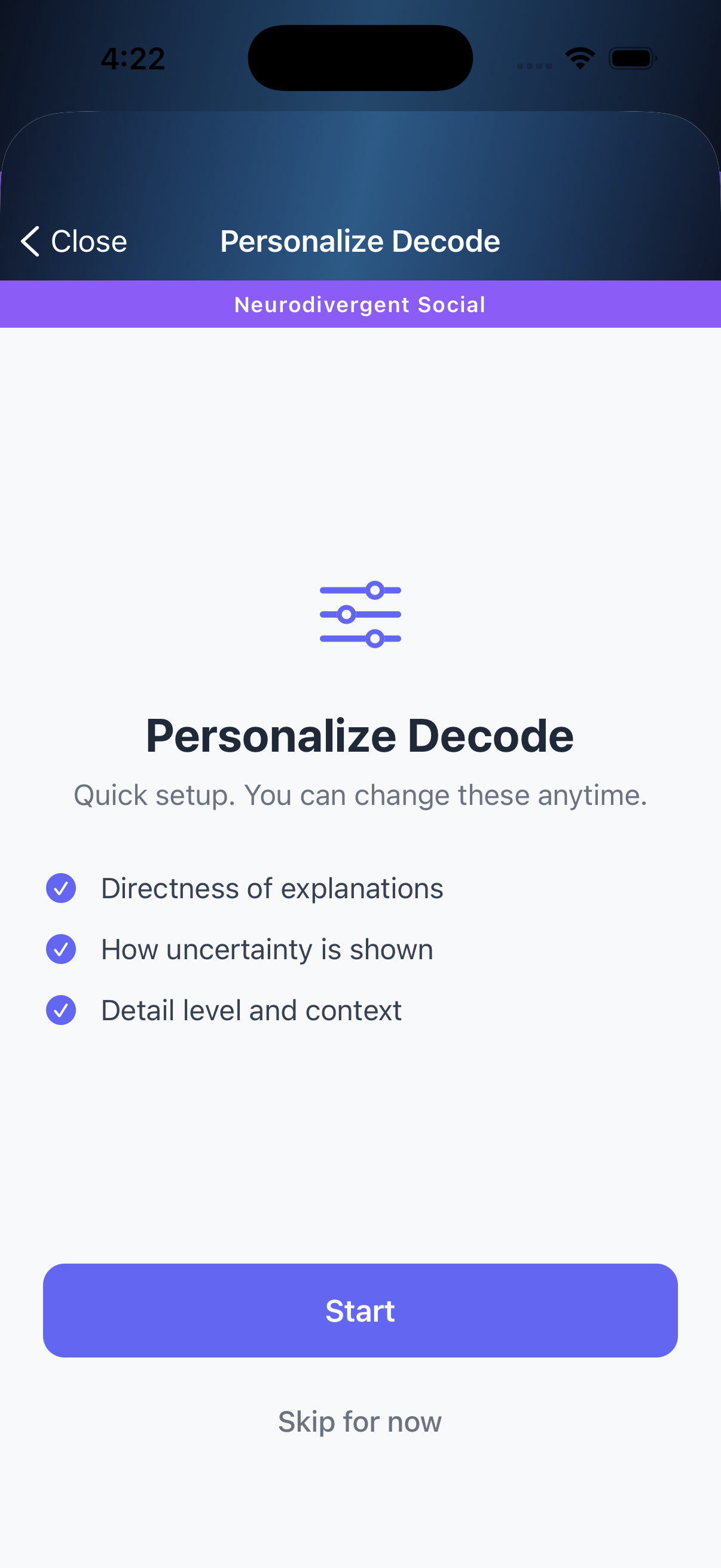 Personalization screenshot 1